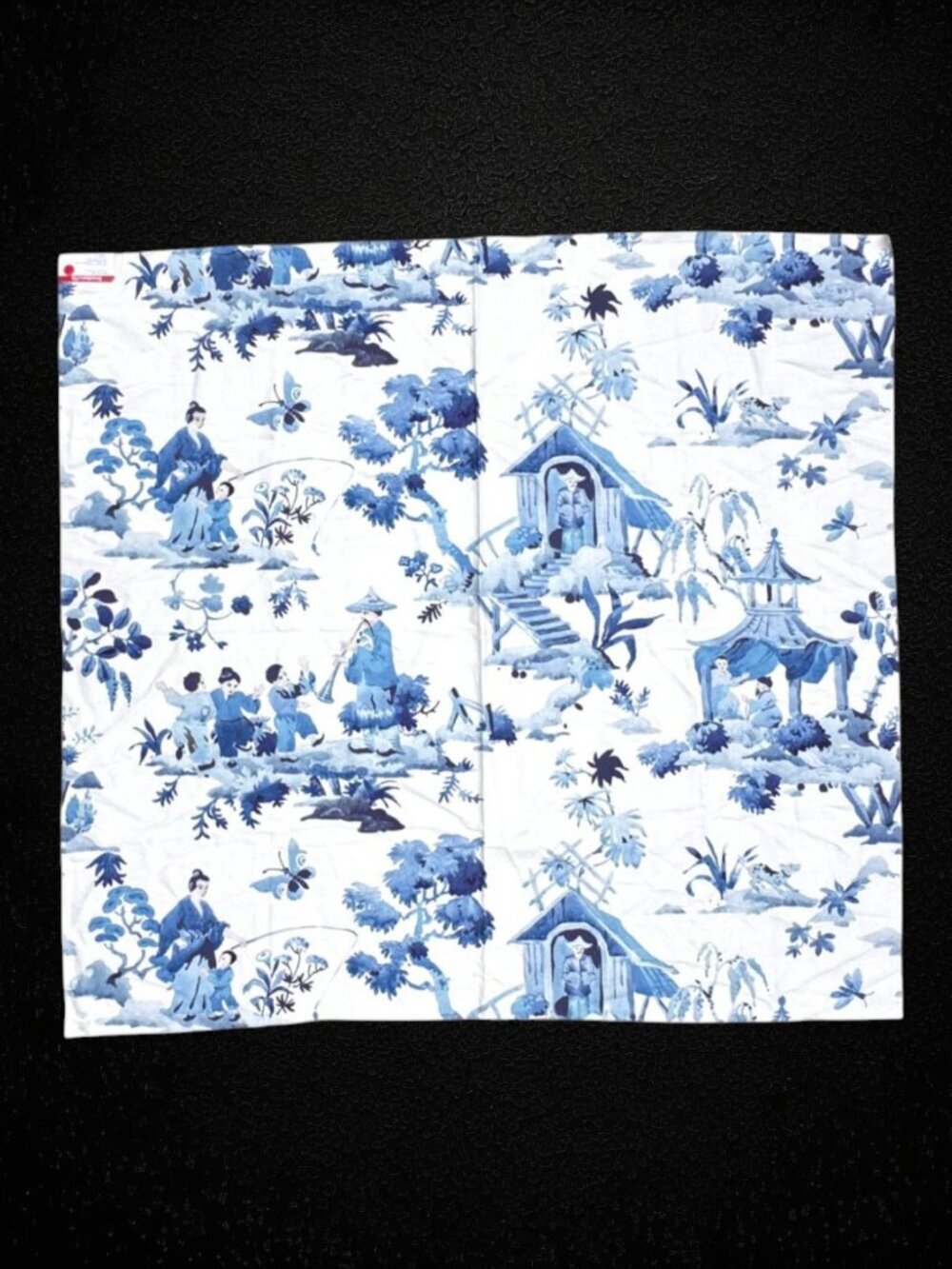 Brunschwig & Fils Discontinued Swiss Made Luang Meadow Blue Chinoiserie Fabric